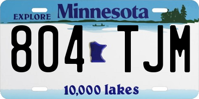 MN license plate 804TJM