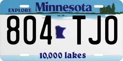 MN license plate 804TJO