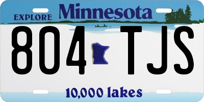 MN license plate 804TJS