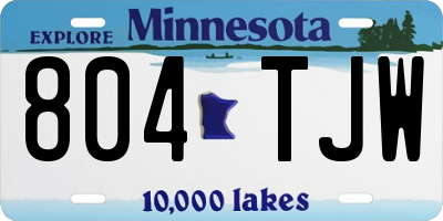 MN license plate 804TJW