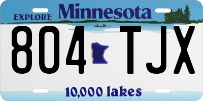 MN license plate 804TJX