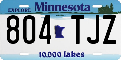 MN license plate 804TJZ