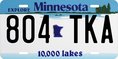 MN license plate 804TKA