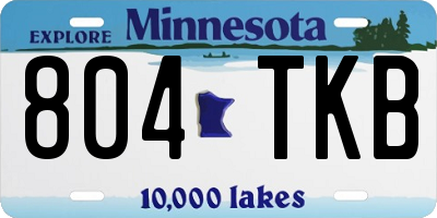 MN license plate 804TKB