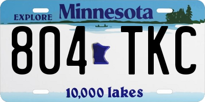 MN license plate 804TKC