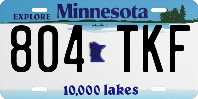 MN license plate 804TKF