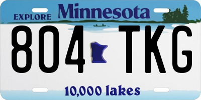 MN license plate 804TKG