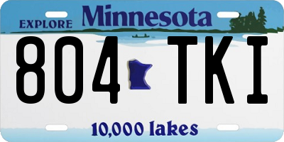 MN license plate 804TKI