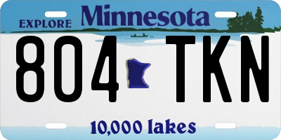 MN license plate 804TKN
