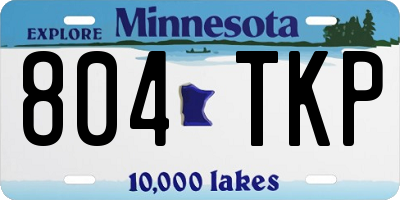 MN license plate 804TKP