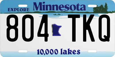 MN license plate 804TKQ