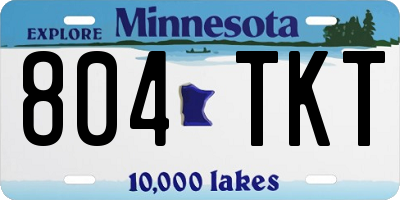 MN license plate 804TKT