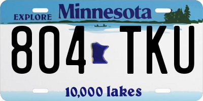 MN license plate 804TKU