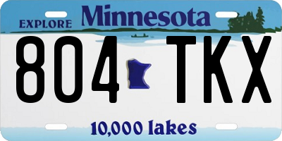 MN license plate 804TKX