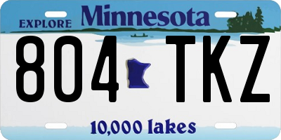 MN license plate 804TKZ