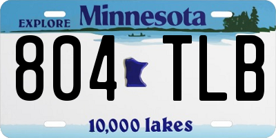 MN license plate 804TLB