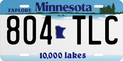 MN license plate 804TLC