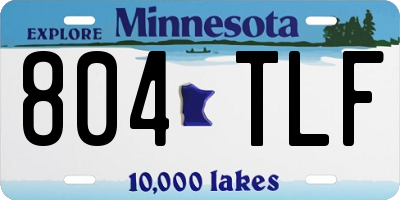MN license plate 804TLF