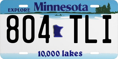 MN license plate 804TLI