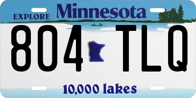 MN license plate 804TLQ