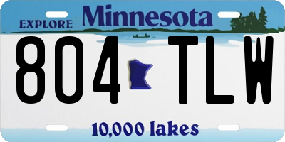 MN license plate 804TLW