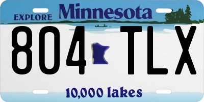 MN license plate 804TLX