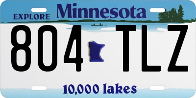 MN license plate 804TLZ