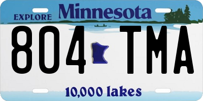 MN license plate 804TMA