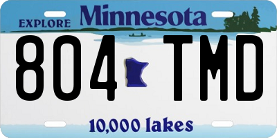 MN license plate 804TMD