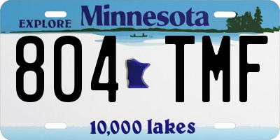 MN license plate 804TMF