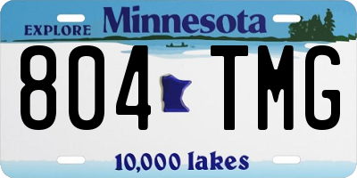 MN license plate 804TMG