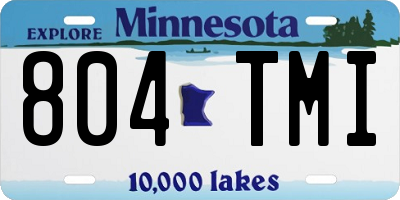 MN license plate 804TMI