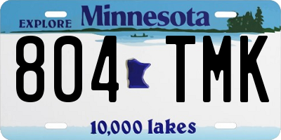 MN license plate 804TMK