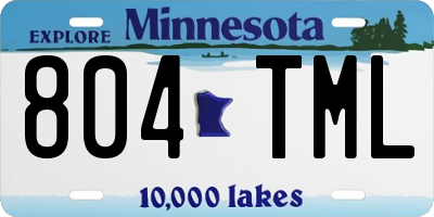 MN license plate 804TML