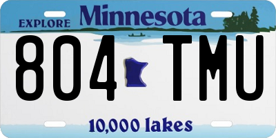 MN license plate 804TMU