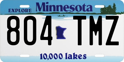 MN license plate 804TMZ