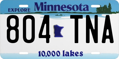 MN license plate 804TNA