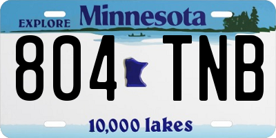 MN license plate 804TNB