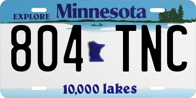MN license plate 804TNC