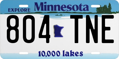 MN license plate 804TNE