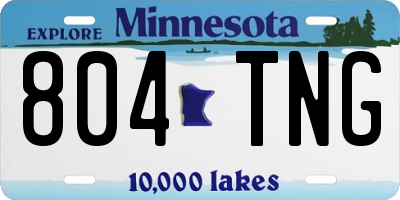 MN license plate 804TNG