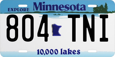 MN license plate 804TNI