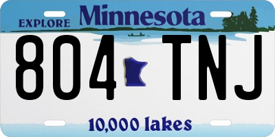 MN license plate 804TNJ