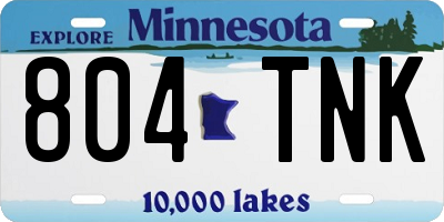 MN license plate 804TNK