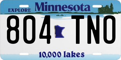 MN license plate 804TNO