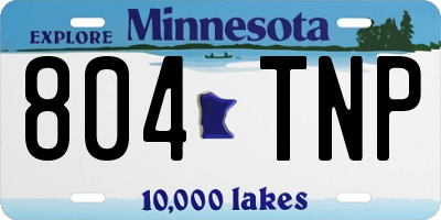 MN license plate 804TNP