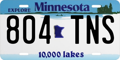 MN license plate 804TNS