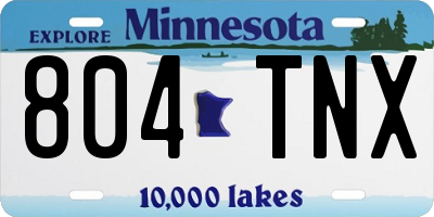 MN license plate 804TNX