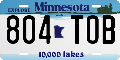 MN license plate 804TOB