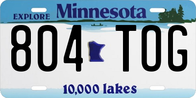 MN license plate 804TOG